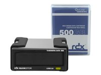 Overland-Tandberg RDX QuikStor - Lecteur de disque - cartouche RDX - SuperSpeed USB 3.0 - externe - noir - avec Cartouche 500 Go 8863-RDX