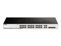 D-Link Web Smart DGS-1210-28 - Commutateur - Géré - 24 x 10/100/1000 + 4 x Gigabit SFP - de bureau, Montable sur rack DGS-1210-28/E