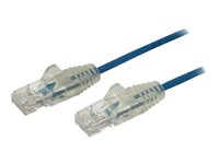 StarTech.com Cable reseau Ethernet RJ45 Cat6 de 3 m - Cordon de brassage mince Cat 6 UTP sans crochet - Fil Gigabit bleu (N6PAT300CMBLS) - Cordon de raccordement - RJ-45 (M) pour RJ-45 (M) - 3 m - CAT 6 - sans crochet - bleu N6PAT300CMBLS