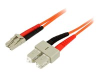 StarTech.com 1m Fiber Optic Cable - Multimode Duplex 50/125 - LSZH - LC/SC - OM2 - LC to SC Fiber Patch Cable (50FIBLCSC1) - Câble réseau - LC multi-mode (M) pour SC multi-mode (M) - 1 m - fibre optique - duplex - 50 / 125 microns 50FIBLCSC1