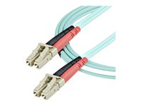 StarTech.com 1m (3ft) LC/UPC to LC/UPC OM3 Multimode Fiber Optic Cable, Full Duplex 50/125Âµm Zipcord Fiber Cable, 100G Networks, LOMMF/VCSEL, <0.3dB Low Insertion Loss - LSZH Fiber Patch Cord - Cordon de raccordement - LC multi-mode (M) pour LC multi-mode (M) - 1 m - fibre optique - duplex - 50 / 125 microns - turquoise - pour P/N: J9152AST, MASFP10GBSR, SFP10GBLRMST, SFP10GBSRST, SFP10GSRSST, SFP10GSRXST A50FBLCLC1
