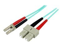 StarTech.com 2m Fiber Optic Cable - 10 Gb Aqua - Multimode Duplex 50/125 - LSZH - LC/SC - OM3 - LC to SC Fiber Patch Cable (A50FBLCSC2) - Cordon de raccordement - LC multi-mode (M) pour SC multi-mode (M) - 2 m - fibre optique - duplex - 50 / 125 microns - A50FBLCSC2