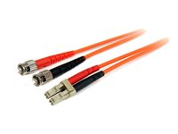 StarTech.com 1m Fiber Optic Cable - Multimode Duplex 62.5/125 - LSZH - LC/ST - OM1 - LC to ST Fiber Patch Cable (FIBLCST1) - Cordon de raccordement - LC multi-mode (M) pour ST multi-mode (M) - 1 m - fibre optique - duplex - 62,5 / 125 microns - orange FIBLCST1