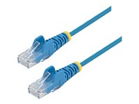 StarTech.com Cable reseau Ethernet RJ45 Cat6 de 2,5 m - Cordon de brassage mince Cat 6 UTP sans crochet - Fil Gigabit bleu (N6PAT250CMBLS) - Cordon de raccordement - RJ-45 (M) pour RJ-45 (M) - 2.5 m - CAT 6 - sans crochet - bleu N6PAT250CMBLS