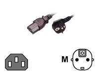 MCL Samar - Câble d'alimentation - CEE 7/7 (SCHUKO) (M) pour IEC 60320 C13 (F) - 2 m - noir MC901-2M