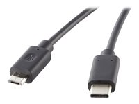 DLH - Câble USB - 24 pin USB-C (M) pour Micro-USB de type B (M) - USB 3.1 - 3 A - 1 m - noir DY-TU2702B
