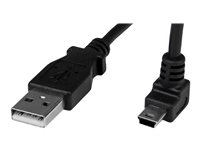 StarTech.com Câble Mini USB 1 m - A vers Mini B coudé 90° vers le haut - Câble USB Mini B Angle Coude vers le haut - Noir 1m - Câble USB - USB (M) pour mini USB type B (M) - 1 m - connecteur à 90° - noir USBAMB1MU