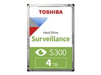 Toshiba S300 Surveillance - Disque dur - 4 To - interne - 3.5" - SATA 6Gb/s - 5400 tours/min - mémoire tampon : 128 Mo HDWT840UZSVA