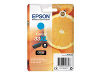 Epson 33XL - 8.9 ml - XL - cyan - original - emballage coque avec alarme radioélectrique/ acoustique - cartouche d'encre - pour Expression Home XP-635, 830; Expression Premium XP-530, 540, 630, 635, 640, 645, 830, 900 C13T33624022