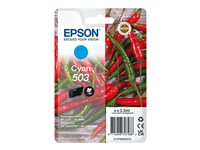 Epson 503 Singlepack - 3.3 ml - cyan - original - emballage coque avec alarme radioélectrique/ acoustique - cartouche d'encre - pour Expression Home XP-5200, XP-5205; WorkForce WF-2960DWF, WF-2965DWF C13T09Q24020