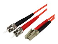 StarTech.com 1m Fiber Optic Cable - Multimode Duplex 50/125 - LSZH - LC/ST - OM2 - LC to ST Fiber Patch Cable - Cordon de raccordement - ST multi-mode (M) pour LC multi-mode (M) - 1 m - fibre optique - duplex - 50 / 125 microns - OM2 - moulé - orange - po 50FIBLCST1